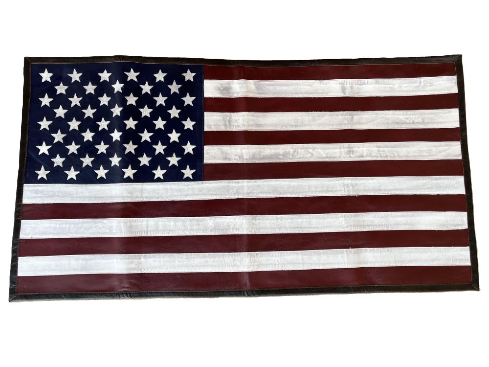 Large Leather American Flag
