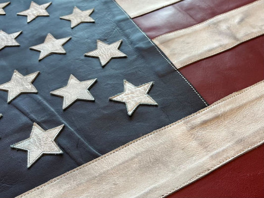 Large Leather American Flag